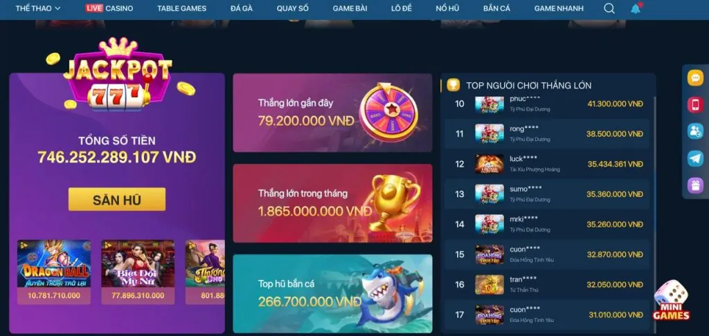 Đa dạng các loại trò chơi trên VB66 App